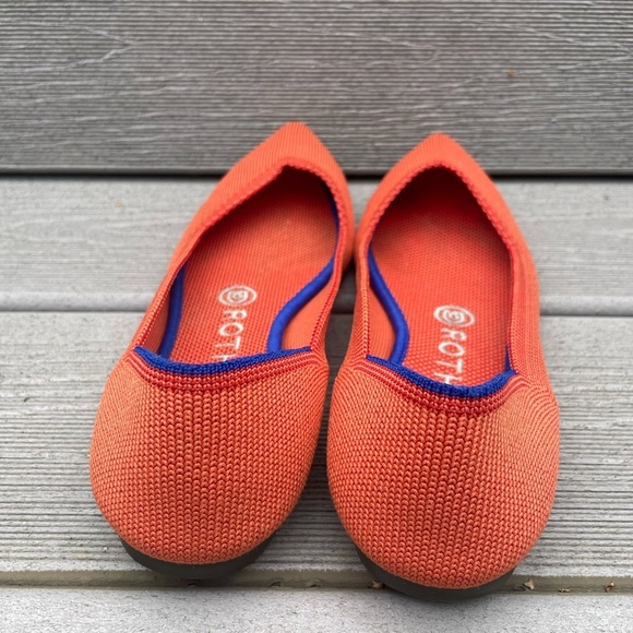 ROTHY'S The Point Retired Persimmon Orange flats shoes sz 7 - Picture 4 of 5